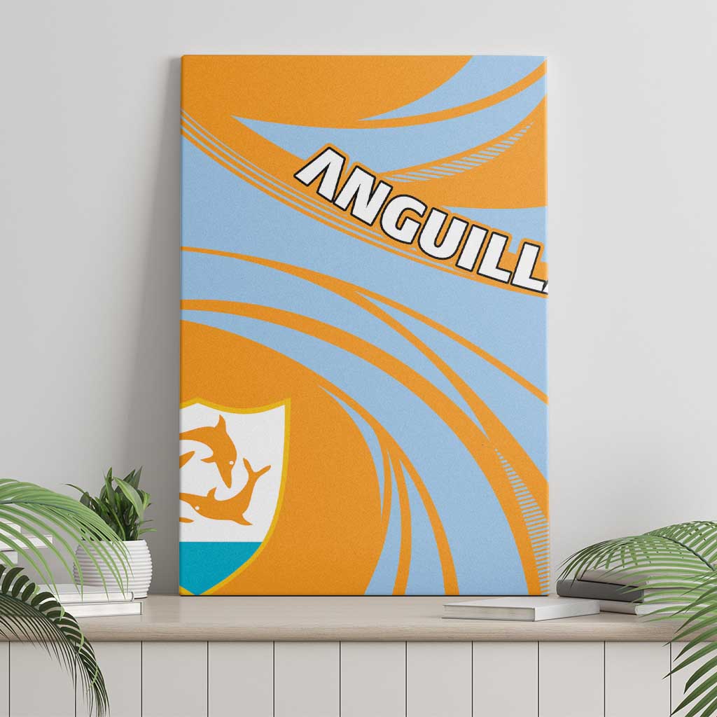 Anguilla Canvas Wall Art Coat Of Arms Cricket Style - Wonder Print Shop