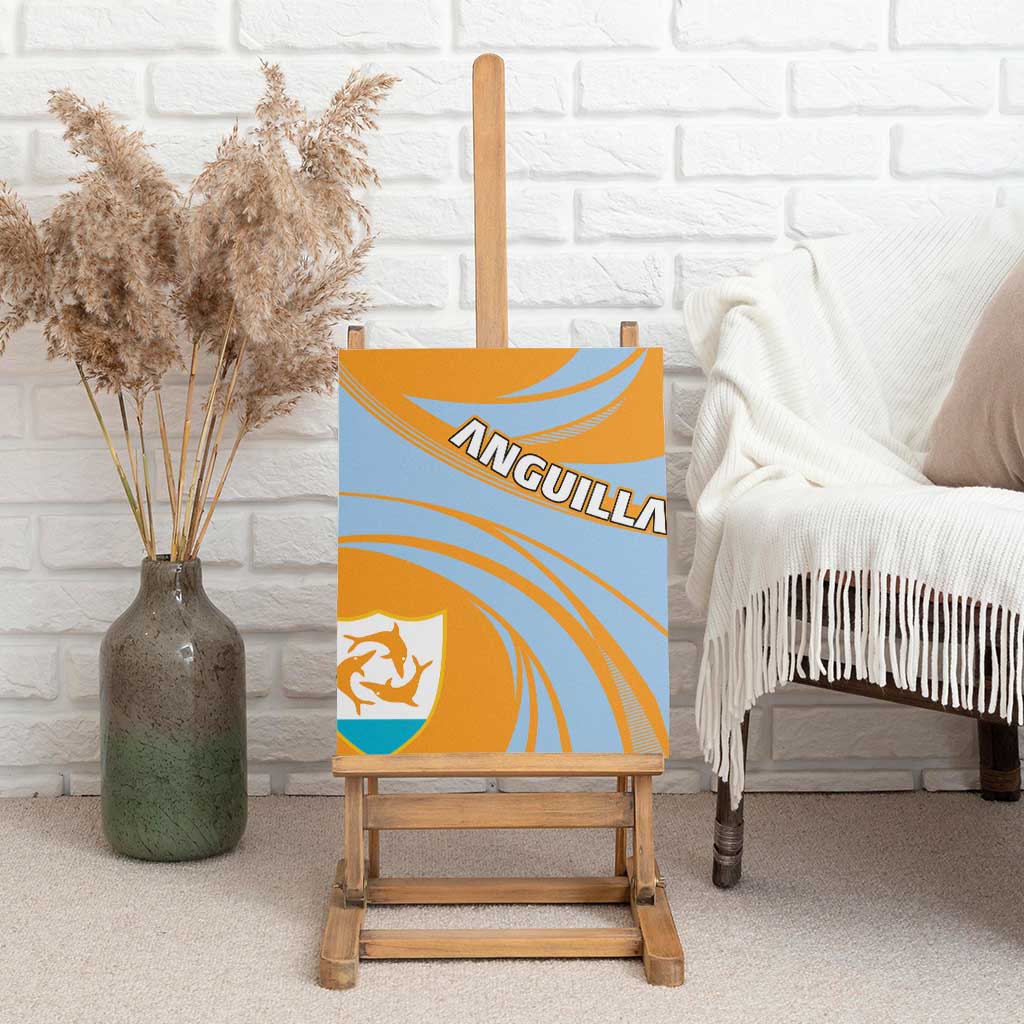 Anguilla Canvas Wall Art Coat Of Arms Cricket Style - Wonder Print Shop