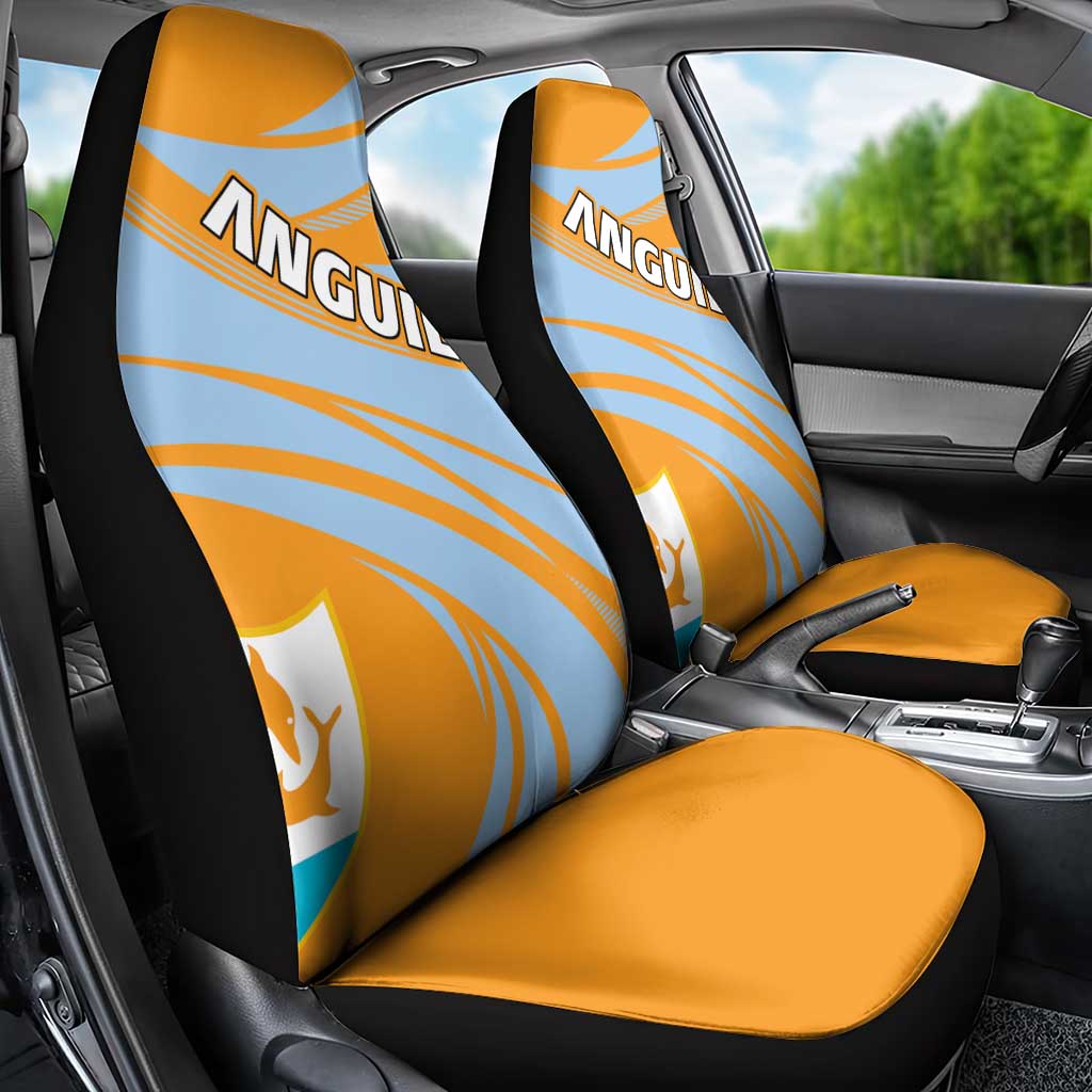 Anguilla Car Seat Cover Coat Of Arms Cricket Style - Wonder Print Shop