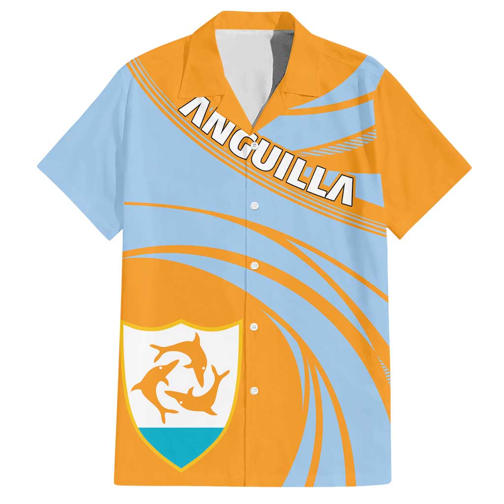 Anguilla Hawaiian Shirt Coat Of Arms Cricket Style - Wonder Print Shop