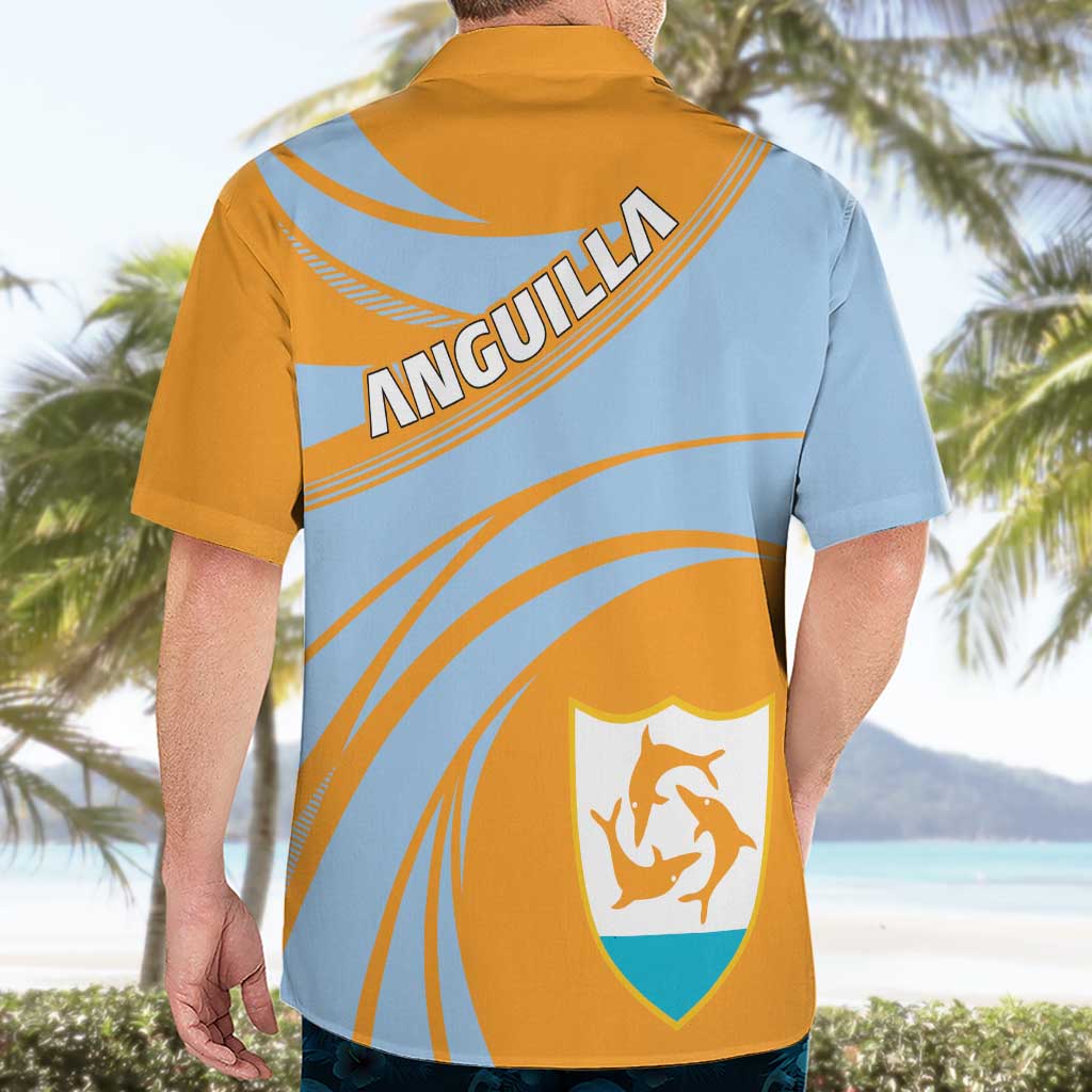 Anguilla Hawaiian Shirt Coat Of Arms Cricket Style - Wonder Print Shop