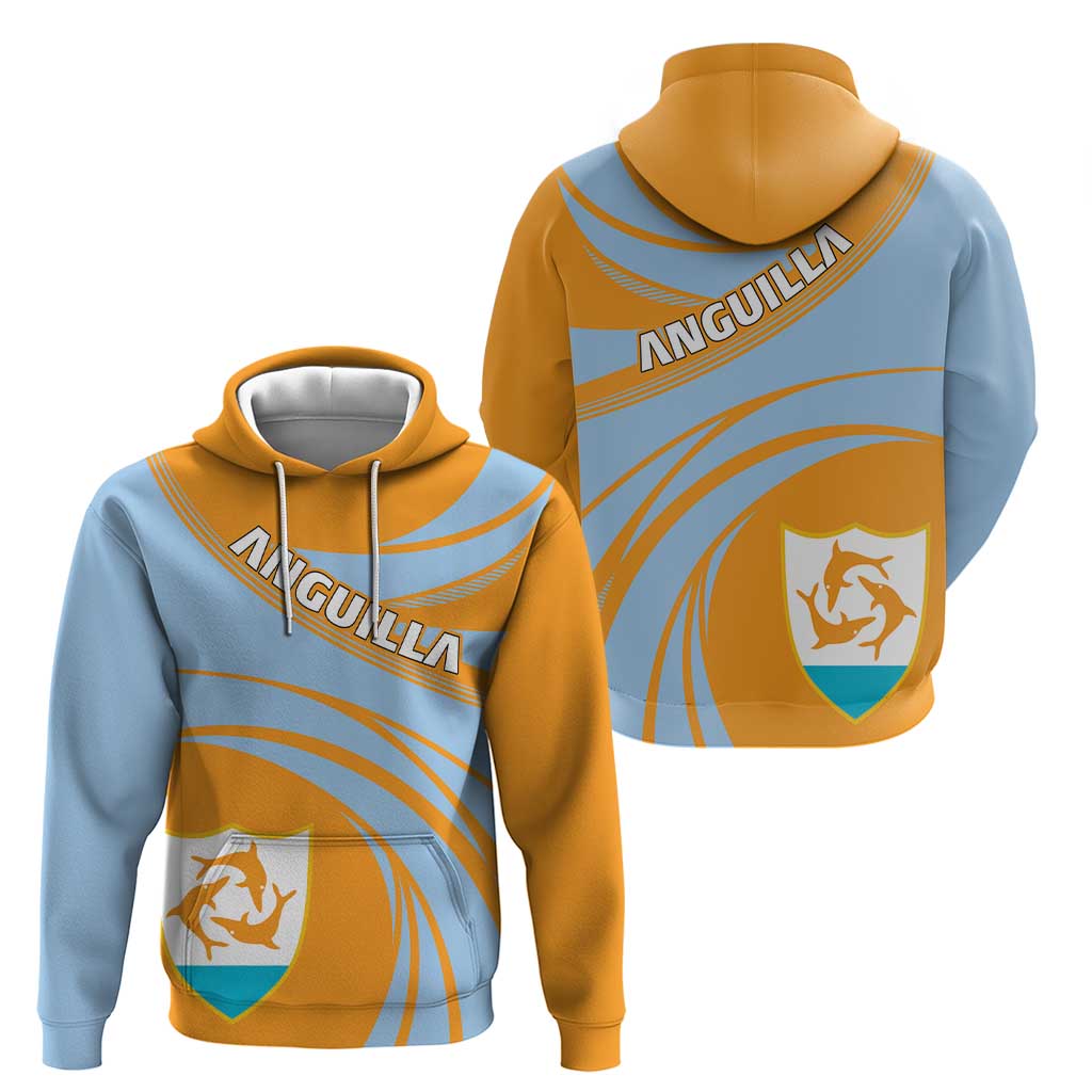 Anguilla Hoodie Coat Of Arms Cricket Style - Wonder Print Shop