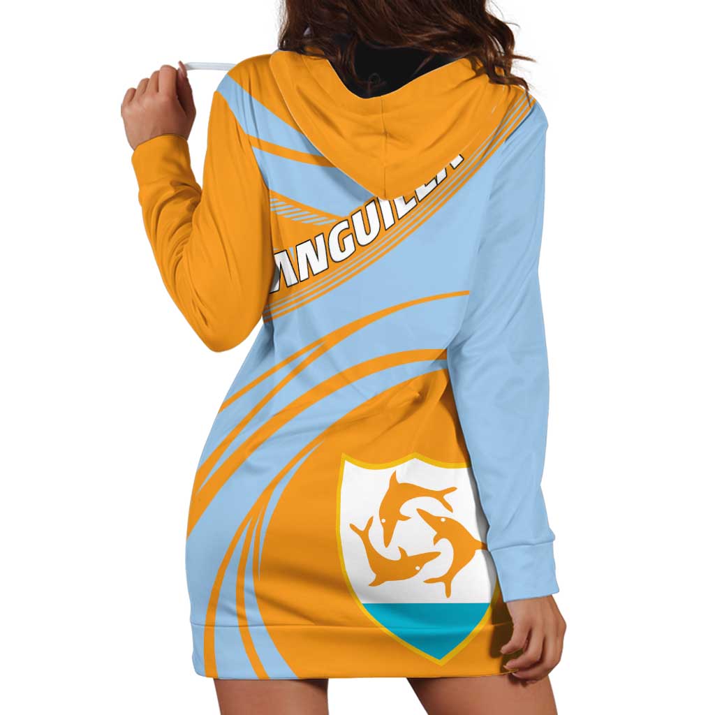Anguilla Hoodie Dress Coat Of Arms Cricket Style - Wonder Print Shop