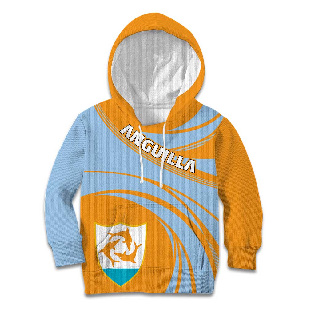 Anguilla Kid Hoodie Coat Of Arms Cricket Style - Wonder Print Shop