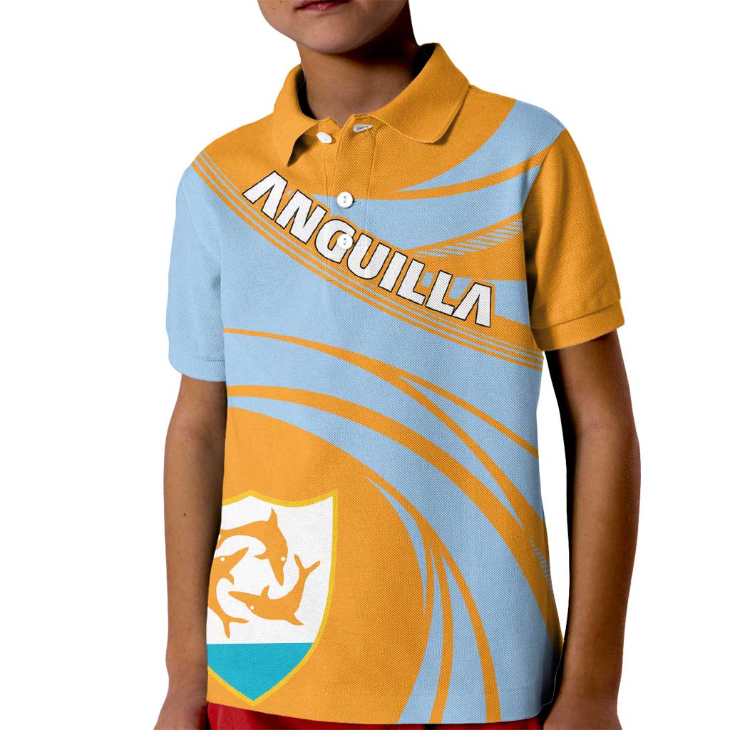 Anguilla Kid Polo Shirt Coat Of Arms Cricket Style - Wonder Print Shop