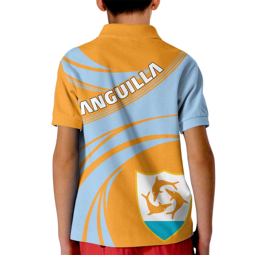 Anguilla Kid Polo Shirt Coat Of Arms Cricket Style - Wonder Print Shop