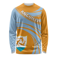 Anguilla Long Sleeve Shirt Coat Of Arms Cricket Style - Wonder Print Shop