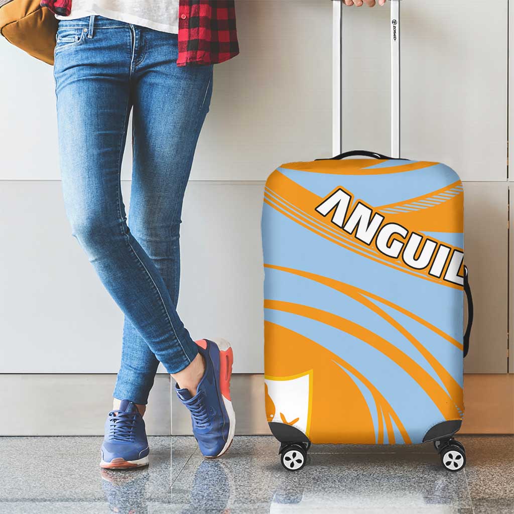 Anguilla Luggage Cover Coat Of Arms Cricket Style - Wonder Print Shop