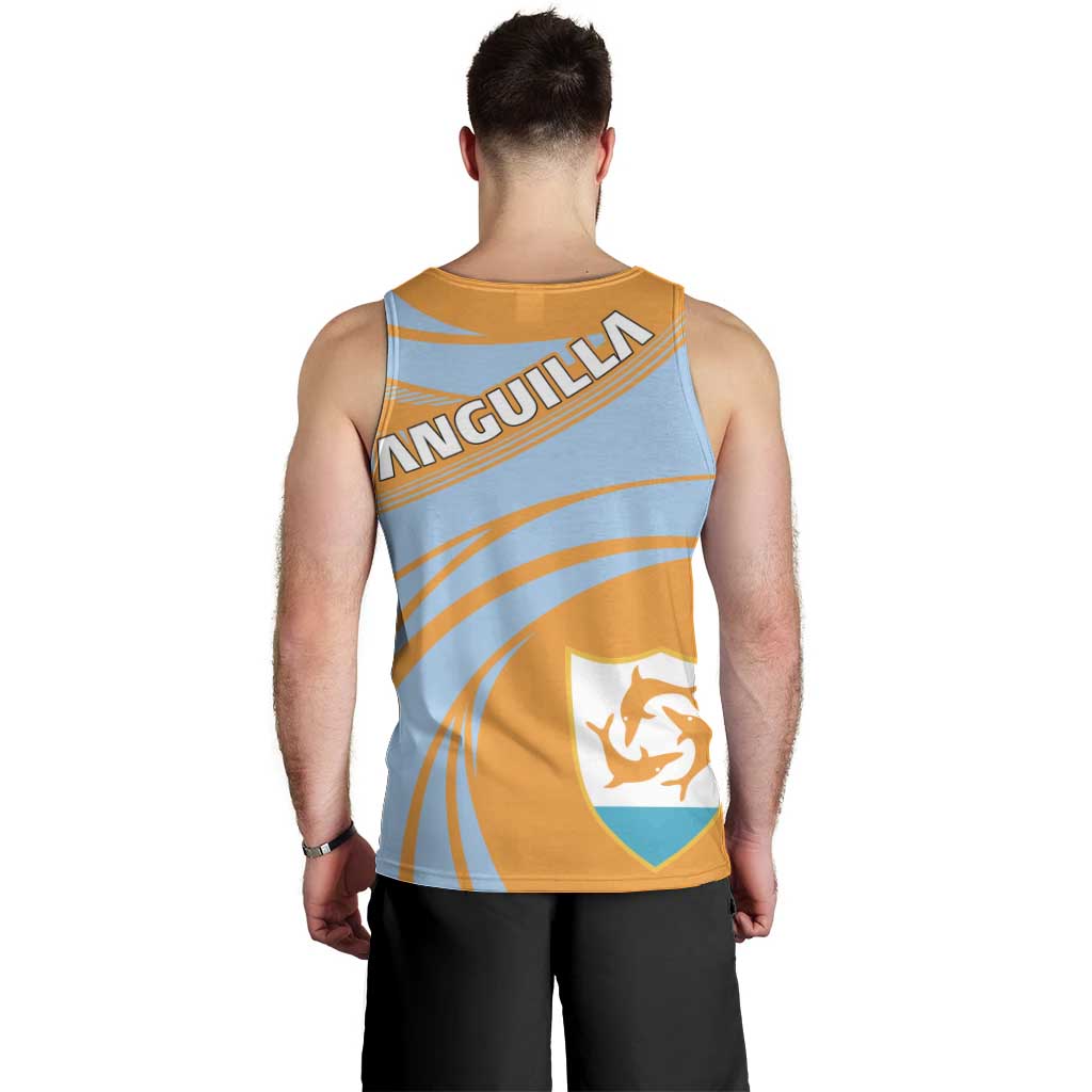 Anguilla Men Tank Top Coat Of Arms Cricket Style - Wonder Print Shop