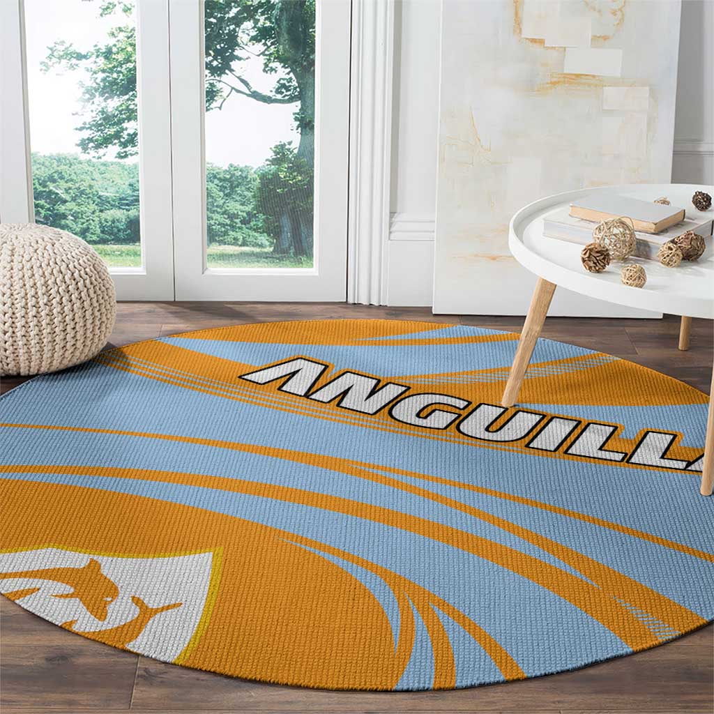 Anguilla Round Carpet Coat Of Arms Cricket Style
