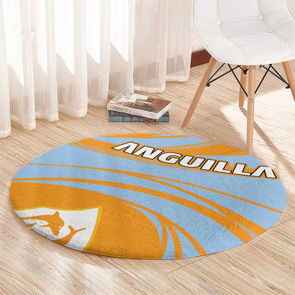 Anguilla Round Carpet Coat Of Arms Cricket Style