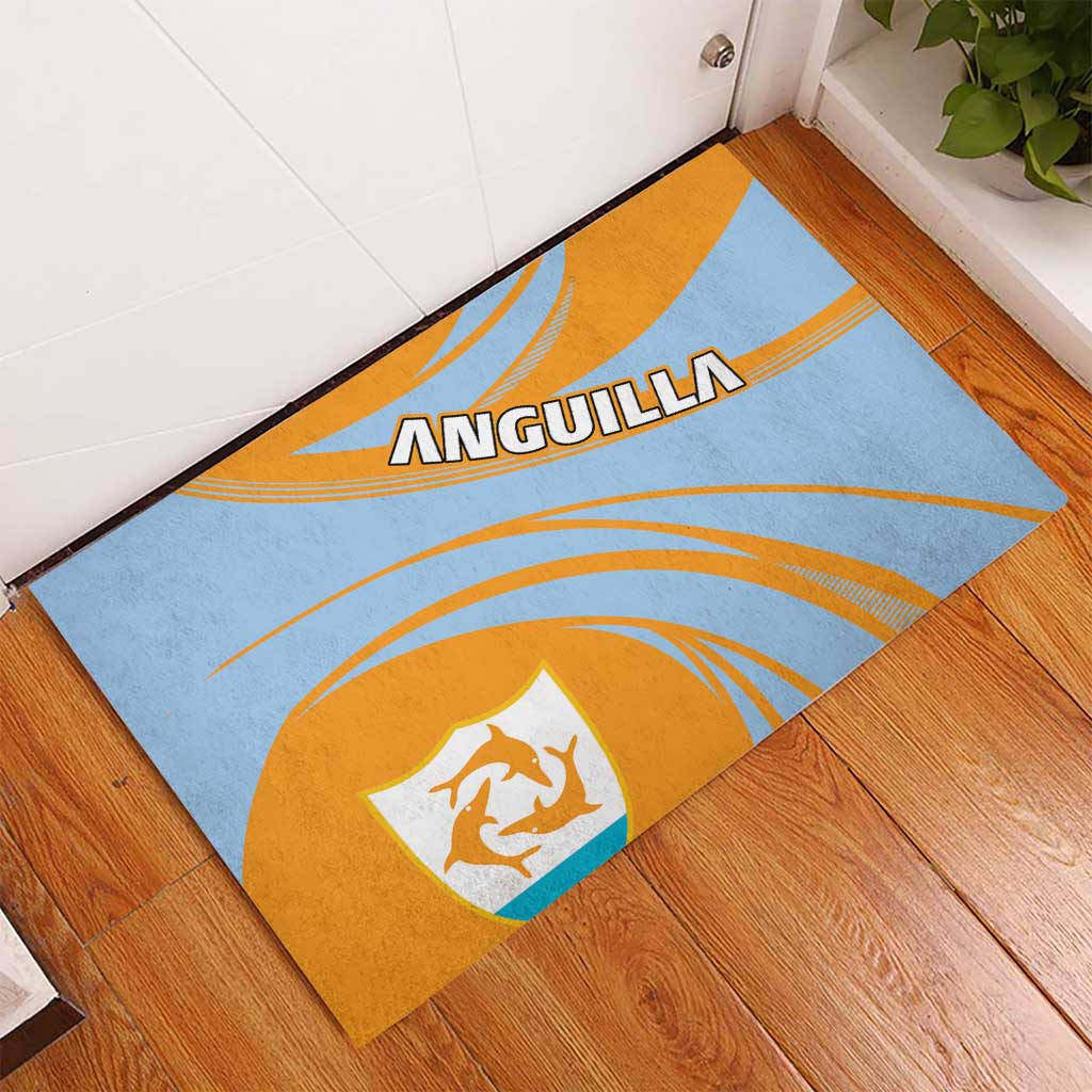 Anguilla Rubber Doormat Coat Of Arms Cricket Style - Wonder Print Shop