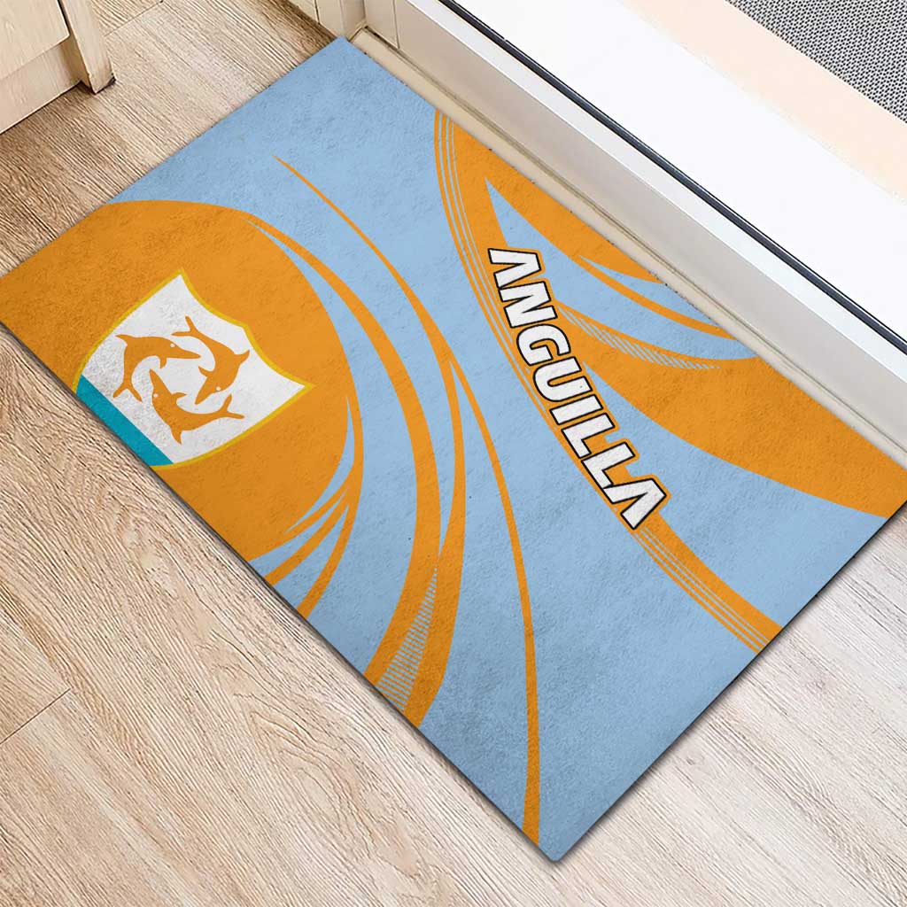 Anguilla Rubber Doormat Coat Of Arms Cricket Style - Wonder Print Shop