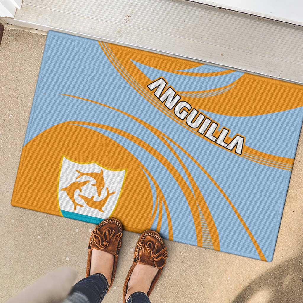 Anguilla Rubber Doormat Coat Of Arms Cricket Style - Wonder Print Shop
