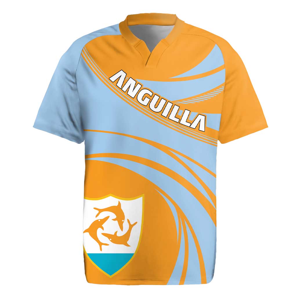 Anguilla Rugby Jersey Coat Of Arms Cricket Style - Wonder Print Shop