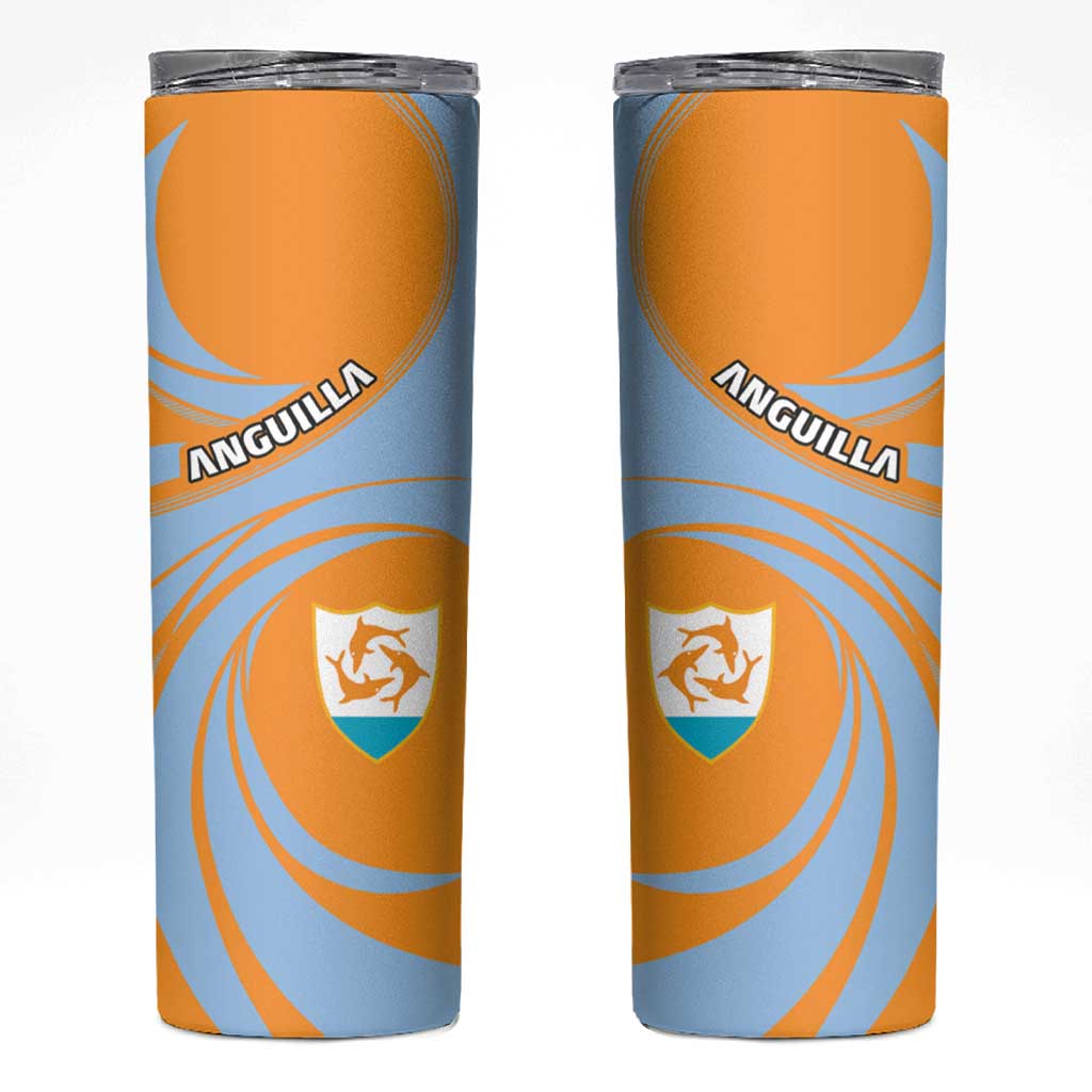 Anguilla Skinny Tumbler Coat Of Arms Cricket Style - Wonder Print Shop