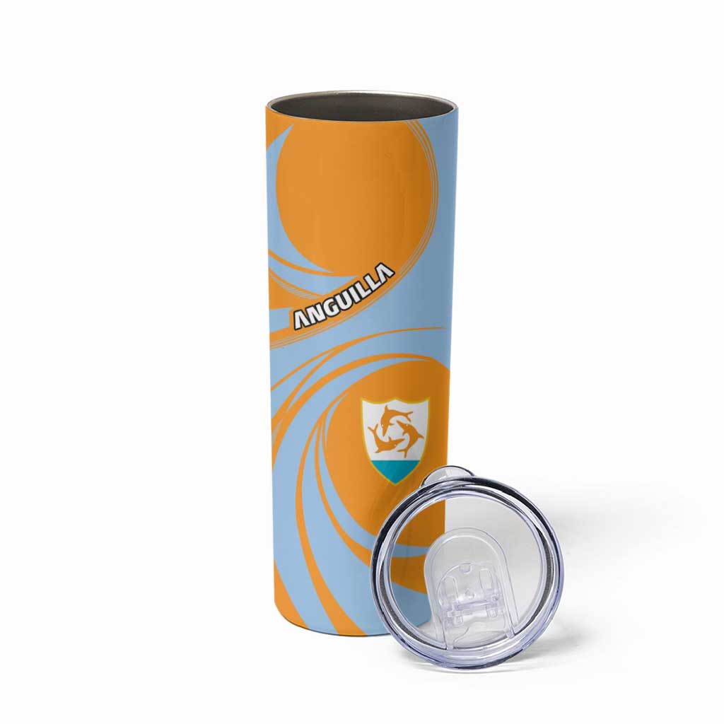 Anguilla Skinny Tumbler Coat Of Arms Cricket Style - Wonder Print Shop