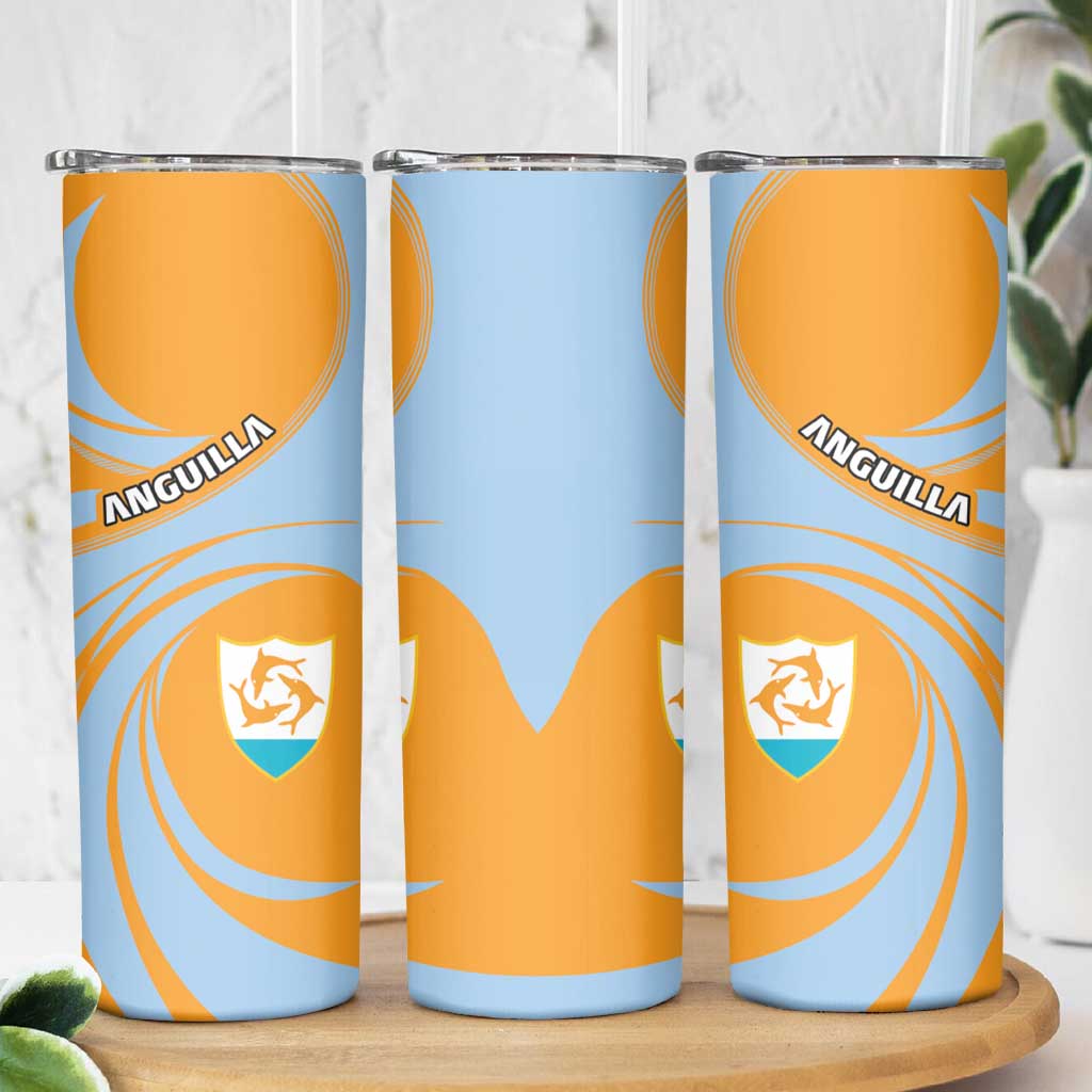 Anguilla Skinny Tumbler Coat Of Arms Cricket Style - Wonder Print Shop