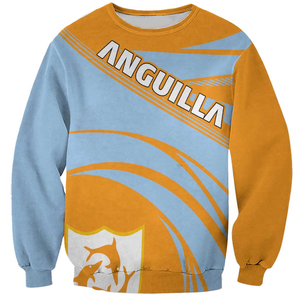 Anguilla Sweatshirt Coat Of Arms Cricket Style - Wonder Print Shop