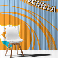 Anguilla Window Curtain Coat Of Arms Cricket Style - Wonder Print Shop