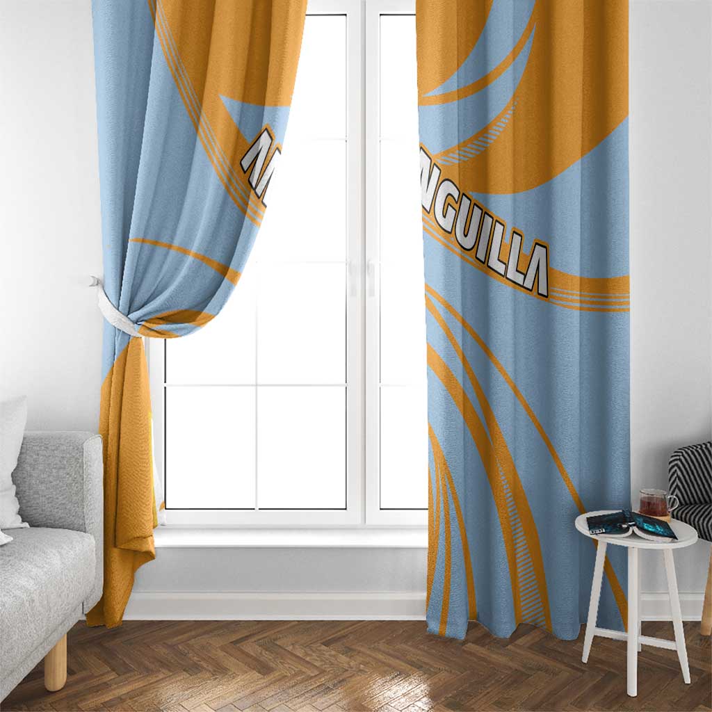 Anguilla Window Curtain Coat Of Arms Cricket Style - Wonder Print Shop