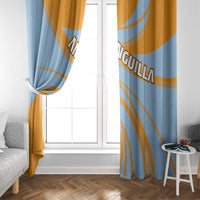 Anguilla Window Curtain Coat Of Arms Cricket Style - Wonder Print Shop