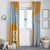 Anguilla Window Curtain Coat Of Arms Cricket Style - Wonder Print Shop