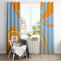 Anguilla Window Curtain Coat Of Arms Cricket Style - Wonder Print Shop