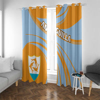 Anguilla Window Curtain Coat Of Arms Cricket Style - Wonder Print Shop