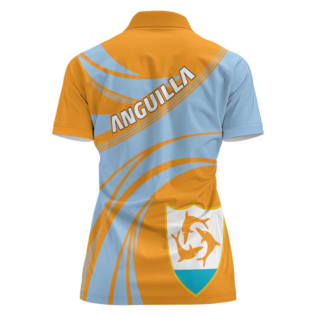Anguilla Women Polo Shirt Coat Of Arms Cricket Style - Wonder Print Shop