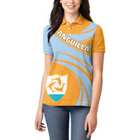 Anguilla Women Polo Shirt Coat Of Arms Cricket Style - Wonder Print Shop