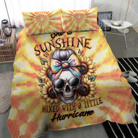 She Is Sunshine Skull Bedding Set Tie Dye Yellow - Wonder Print Shop