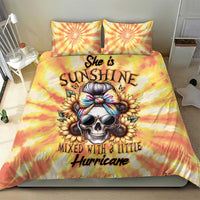 She Is Sunshine Skull Bedding Set Tie Dye Yellow - Wonder Print Shop