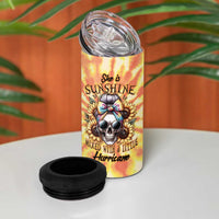 She Is Sunshine Skull 4 in 1 Can Cooler Tumbler Tie Dye Yellow - Wonder Print Shop