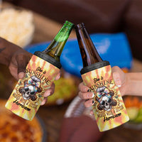 She Is Sunshine Skull 4 in 1 Can Cooler Tumbler Tie Dye Yellow - Wonder Print Shop