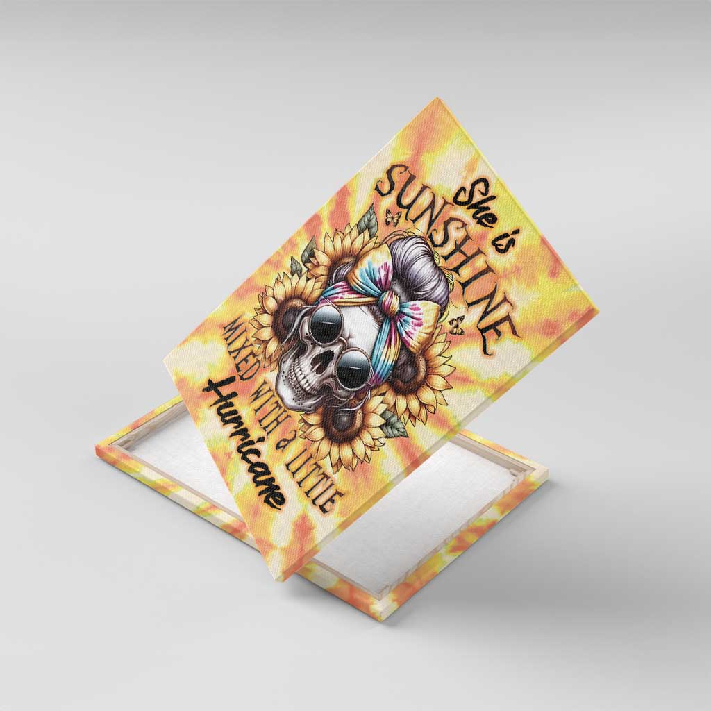 She Is Sunshine Skull Canvas Wall Art Tie Dye Yellow - Wonder Print Shop