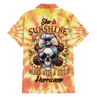 She Is Sunshine Skull Family Matching Long Sleeve Bodycon Dress and Hawaiian Shirt Tie Dye Yellow - Wonder Print Shop