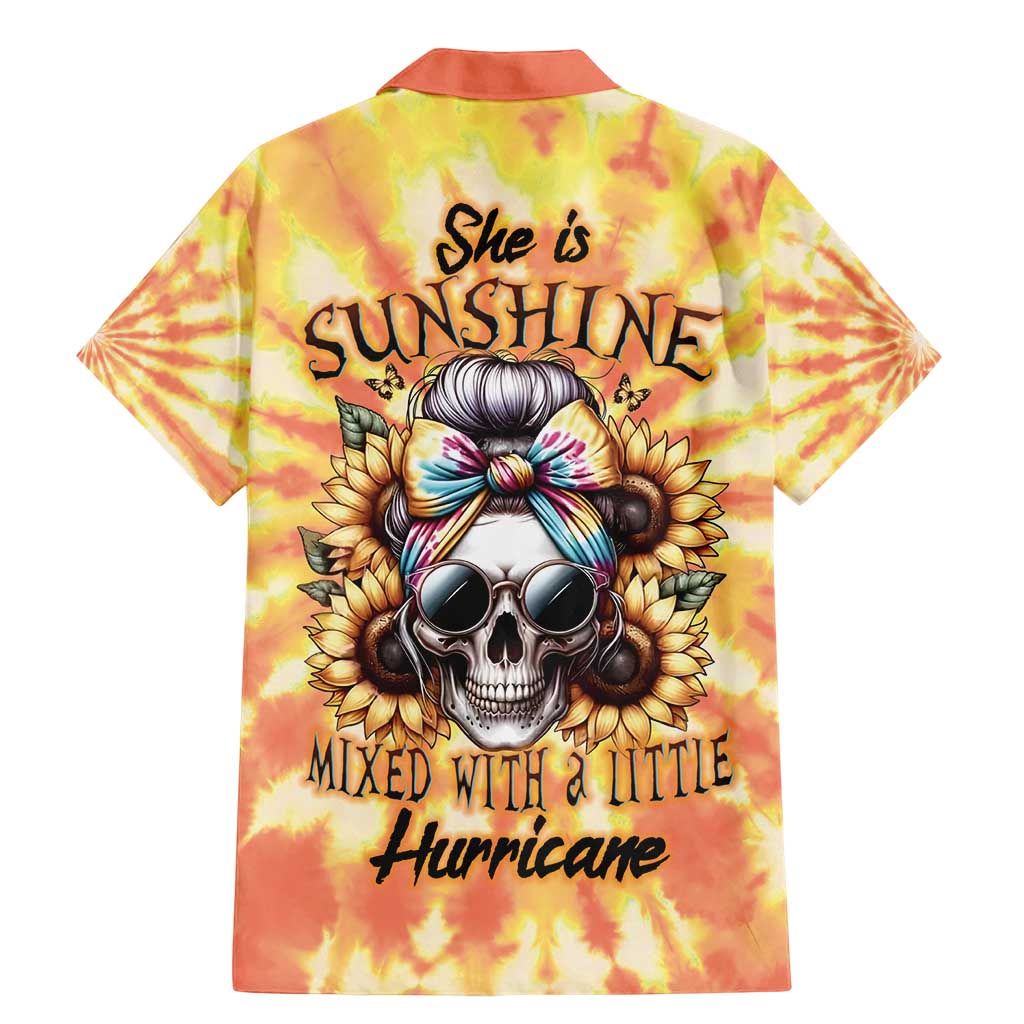 She Is Sunshine Skull Family Matching Mermaid Dress and Hawaiian Shirt Tie Dye Yellow - Wonder Print Shop