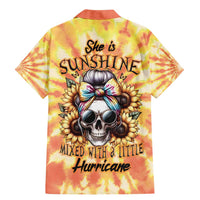 She Is Sunshine Skull Family Matching Mermaid Dress and Hawaiian Shirt Tie Dye Yellow - Wonder Print Shop