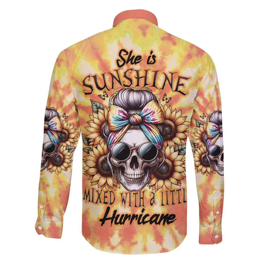 She Is Sunshine Skull Family Matching Puletasi and Hawaiian Shirt Tie Dye Yellow - Wonder Print Shop