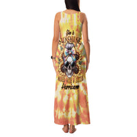 She Is Sunshine Skull Family Matching Tank Maxi Dress and Hawaiian Shirt Tie Dye Yellow - Wonder Print Shop