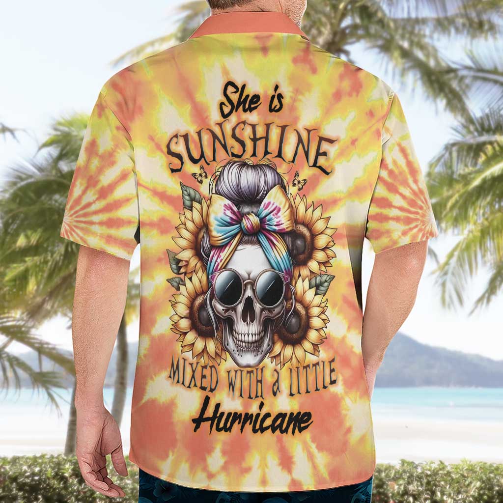 She Is Sunshine Skull Hawaiian Shirt Tie Dye Yellow - Wonder Print Shop
