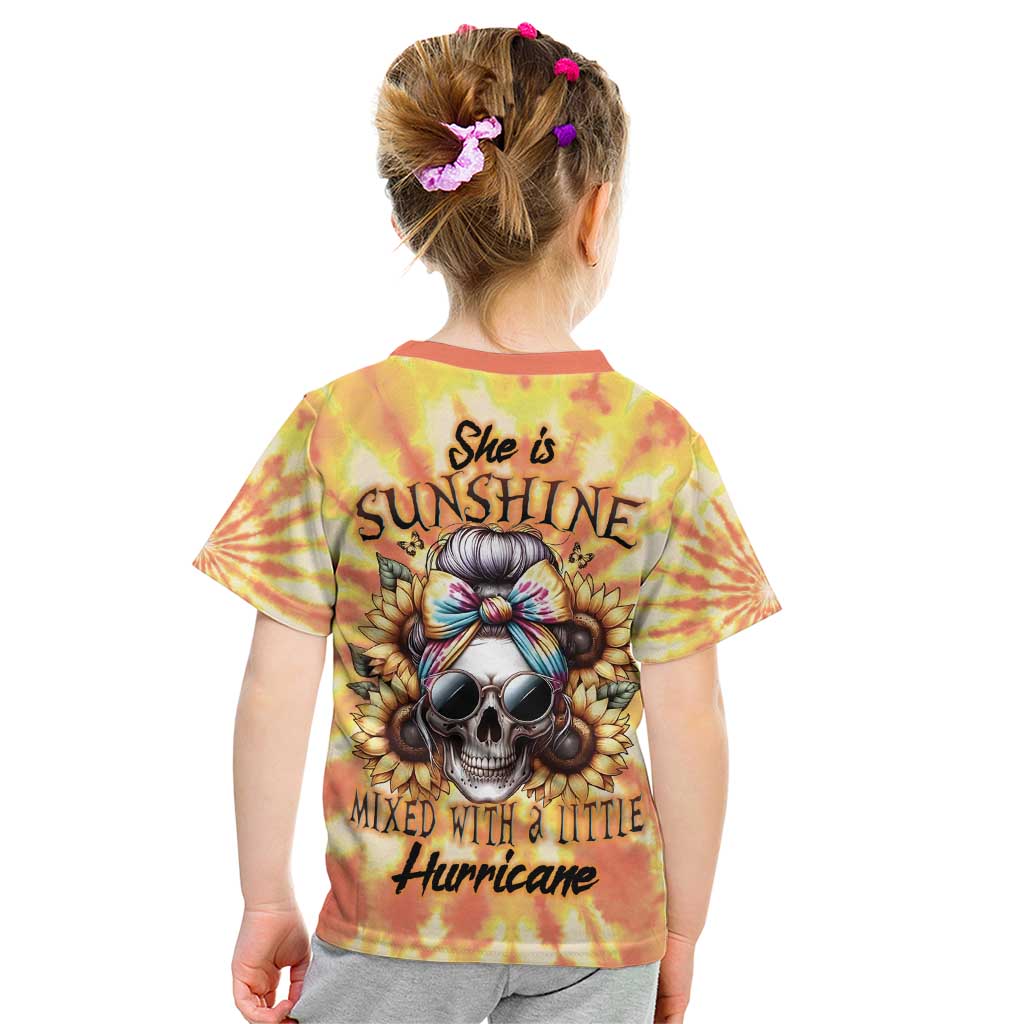 She Is Sunshine Skull Kid T Shirt Tie Dye Yellow - Wonder Print Shop