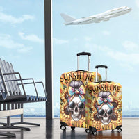 She Is Sunshine Skull Luggage Cover Tie Dye Yellow - Wonder Print Shop