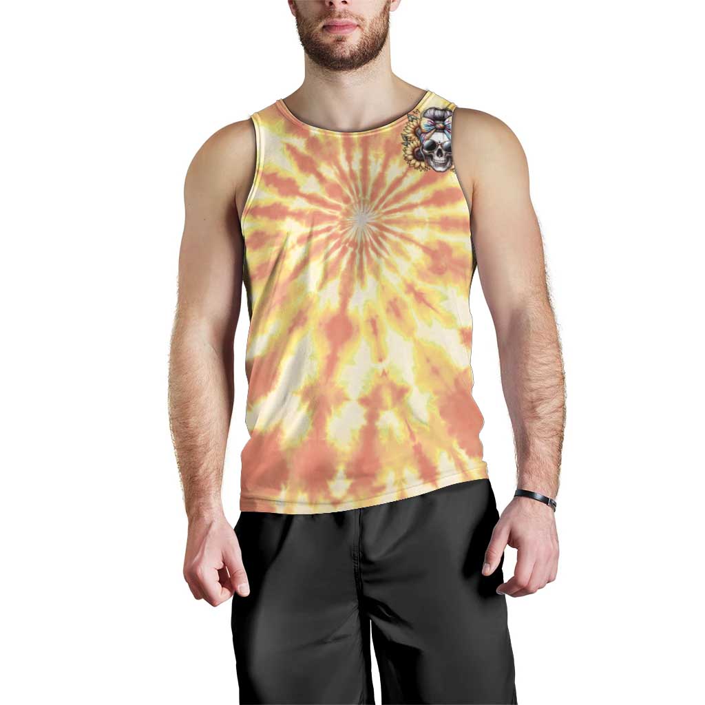 She Is Sunshine Skull Men Tank Top Tie Dye Yellow - Wonder Print Shop