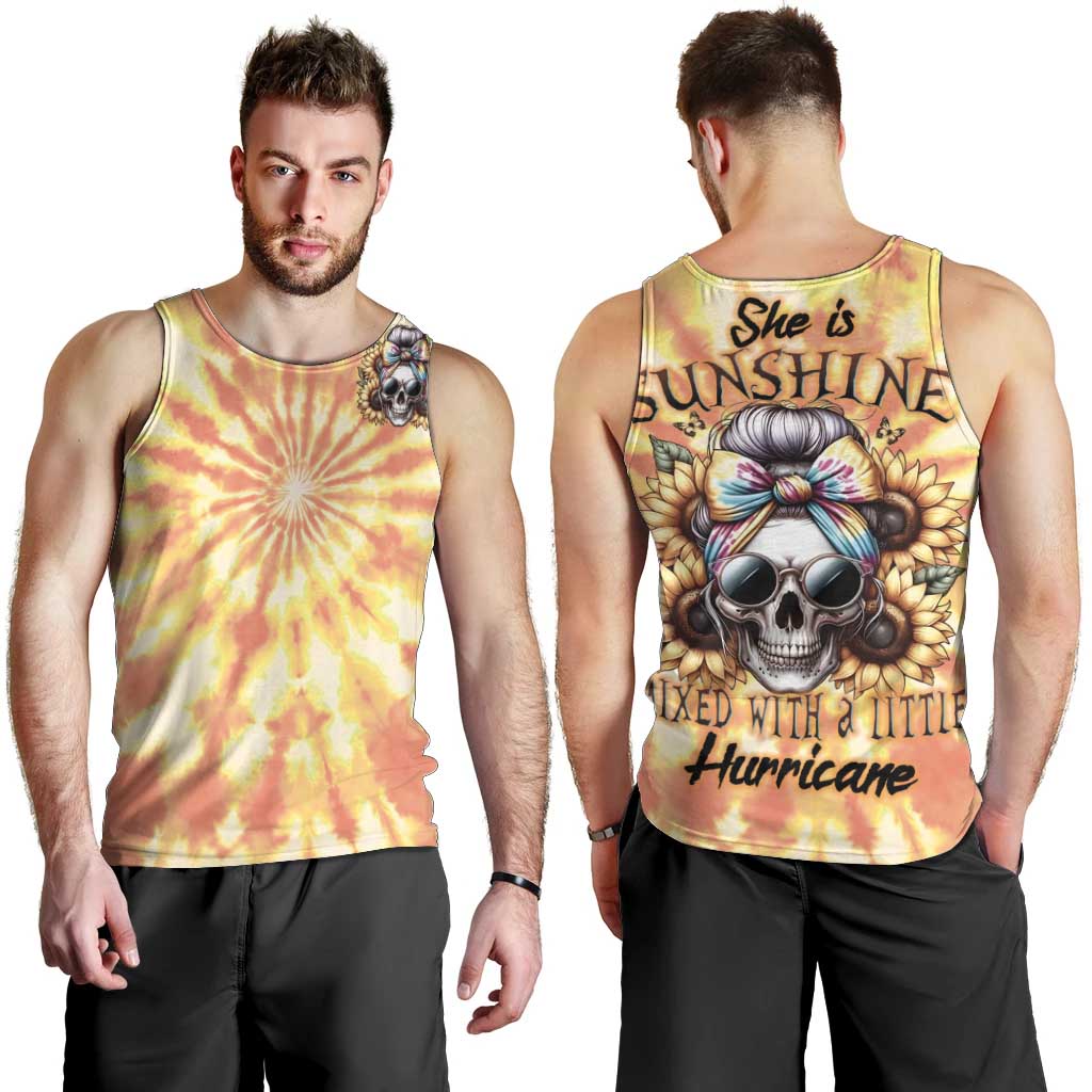She Is Sunshine Skull Men Tank Top Tie Dye Yellow - Wonder Print Shop