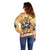 She Is Sunshine Skull Off Shoulder Sweater Tie Dye Yellow - Wonder Print Shop
