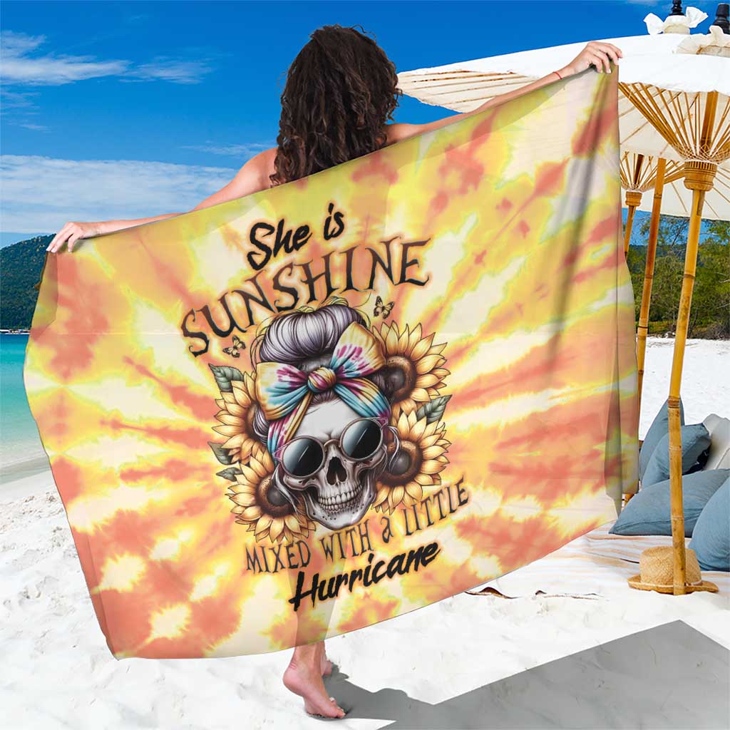 She Is Sunshine Skull Sarong Tie Dye Yellow - Wonder Print Shop