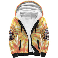 She Is Sunshine Skull Sherpa Hoodie Tie Dye Yellow - Wonder Print Shop