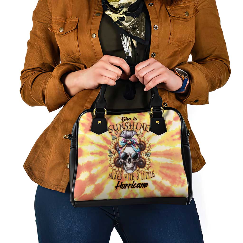 She Is Sunshine Skull Shoulder Handbag Tie Dye Yellow